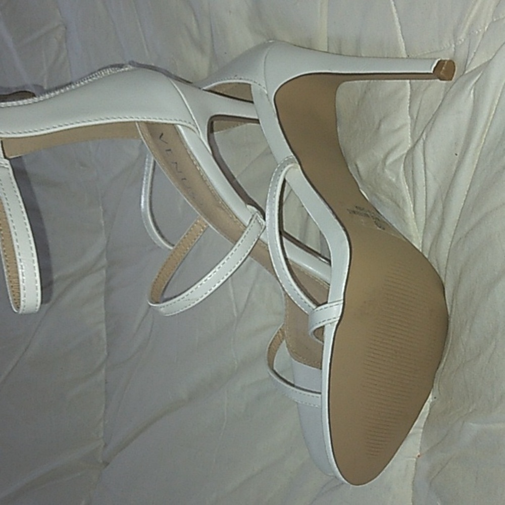 Venus white high heel stiletto strappy sandals sz 10 w/ box - Picture 5 of 7